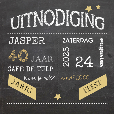 Moderne hippe uitnodiging maken 40 jaar verjaardag voor een feestje
