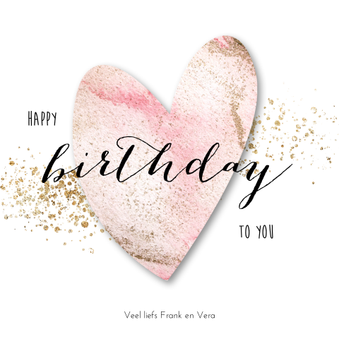 Wenskaart felicitatie verjaardag met groot hart