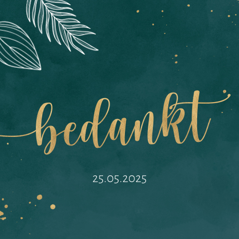Bedankkaart met waterverf achtergrond