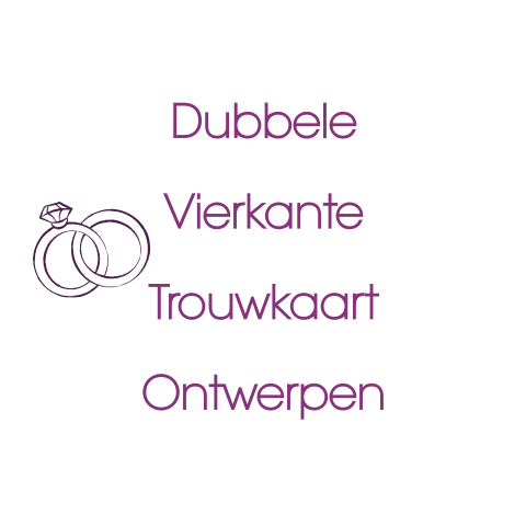Vierkant dubbele trouwkaart zelf ontwerpen