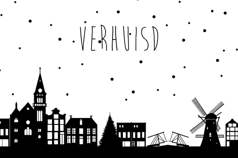 Hollandse kerst verhuiskaart maken in kerstsfeer