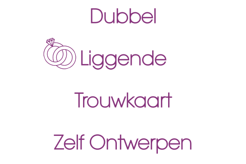 Blanco dubbele trouwkaart met vouw links