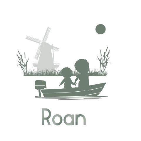 2e kindje geboortekaartje met silhouet bootje broers en molen