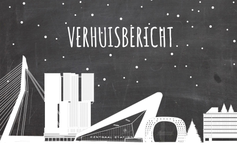 Kerst verhuiskaart in 1 stad Rotterdam aanzicht 