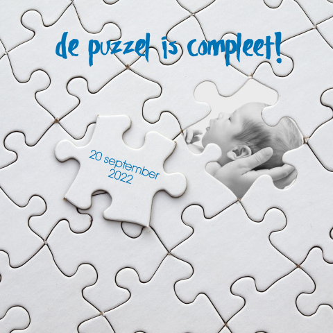Geboortekaartje puzzel voor een jongen