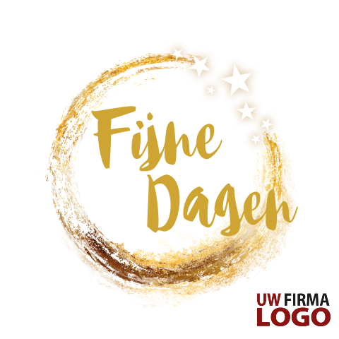 zakelijk kerstkaart sterren goud look cirkel fijne dagen