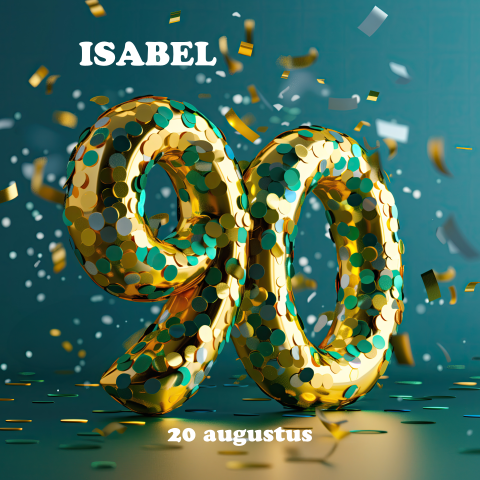 Uitnodiging verjaardag 90 jaar met ballonnen goud