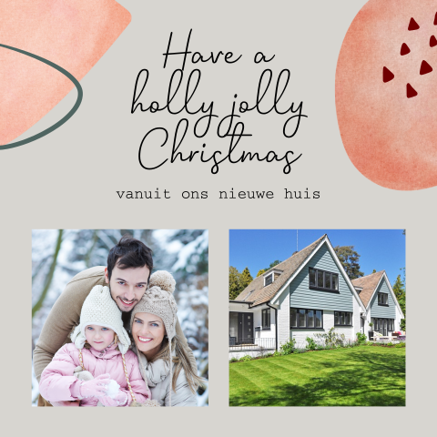 Kerst verhuiskaart foto met geometrische vormen