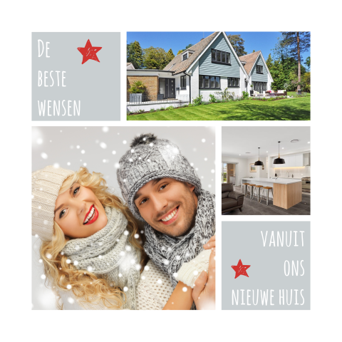 Kerst verhuiskaart collage eigen foto's