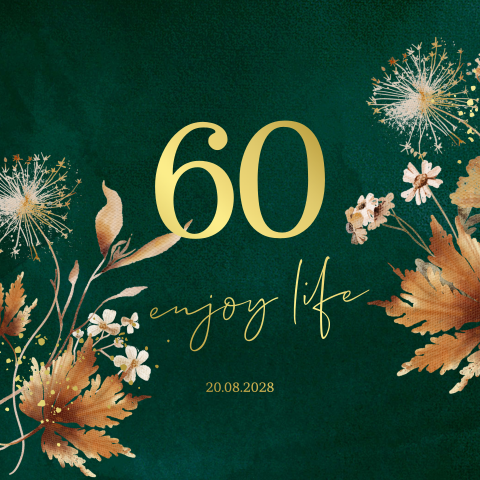 Uitnodiging 60 jaar groen met bloemen