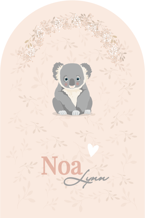 Geboortekaartje meisje met jong koalabeertje