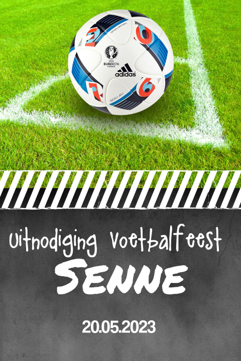 Uitnodiging kinderfeestje voor een voetbal wedstrijd