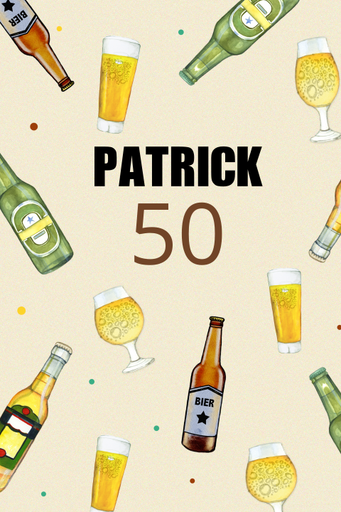 Uitnodiging voor een verjaardag met bierglazen en bierflessen