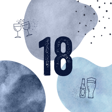 Uitnodiging 18e verjaardag stoer man bier en glas
