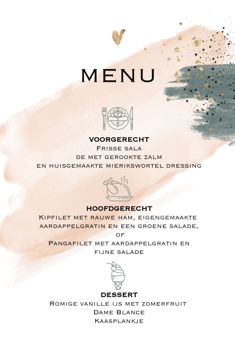 Menu kaart watercolor met abstracte vormen