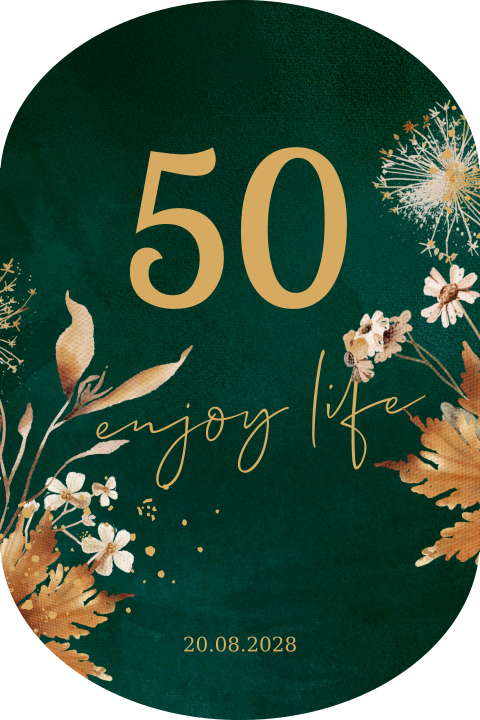 Ovale uitnodiging voor 50 jaar verjaardag