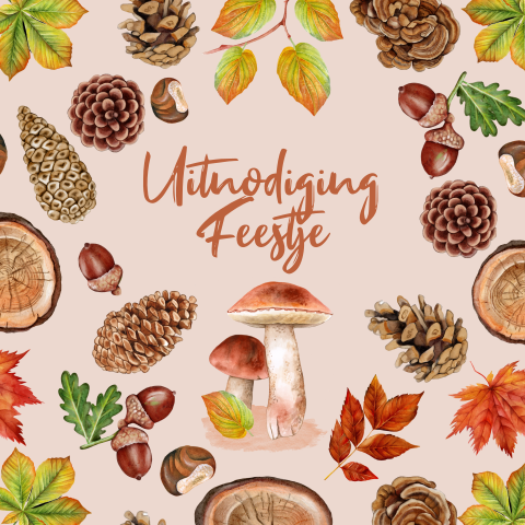 Uitnodiging verjaardag feestje thema herfst