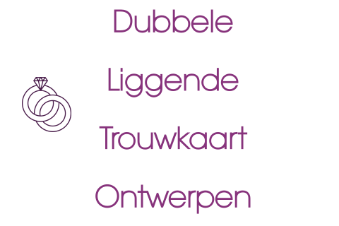 Liggende dubbele trouwkaart ontwerpen