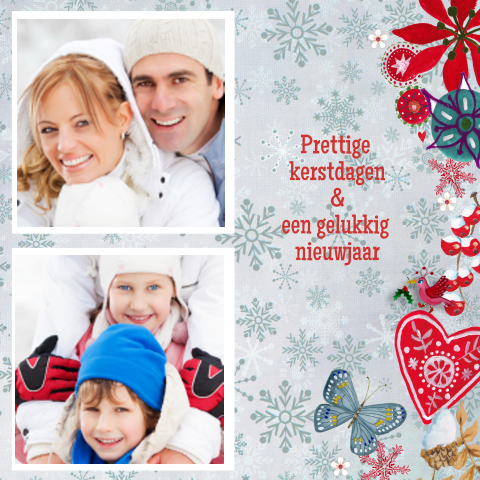Foto zilver kerstkaartje met plek voor je eigen foto