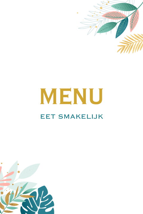 Menukaart met kleurrijke bladeren