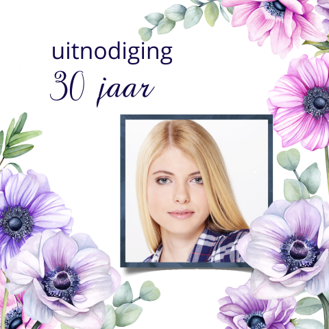 Uitnodiging feestje 30 jaar verjaardag met foto