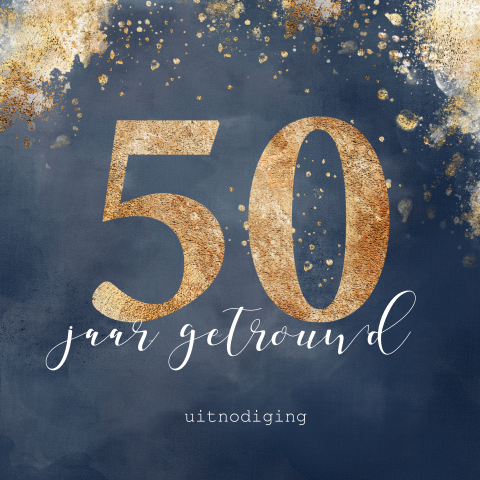 Jubileum uitnodiging 50 jaar getrouwd met koperlook