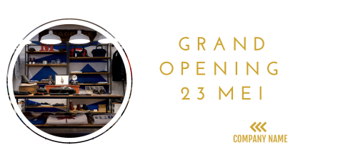 Langwerpige uitnodiging grand opening