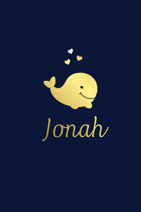 Geboortekaartje walvis voor een jongen met foliedruk