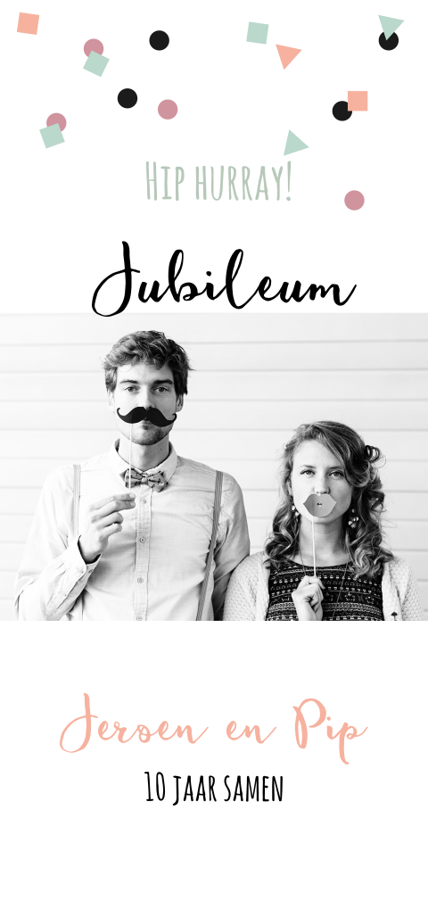 Uitnodiging voor jullie 10 jarige jubileum met foto