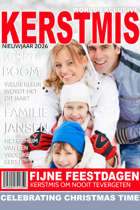 Originele kerstkaart tijdschrift met eigen foto