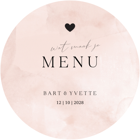 Menukaart stans rond hart
