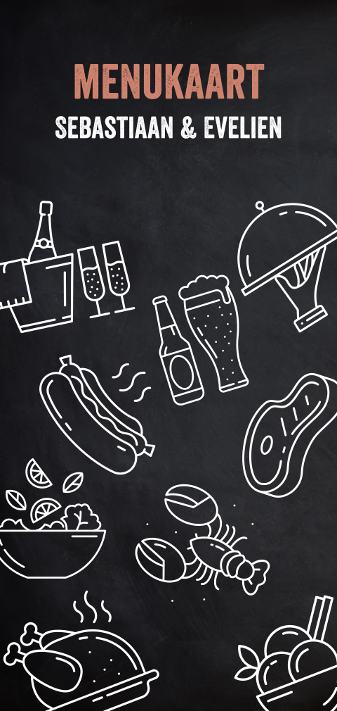 Menu kaart voor een huwelijk of feest