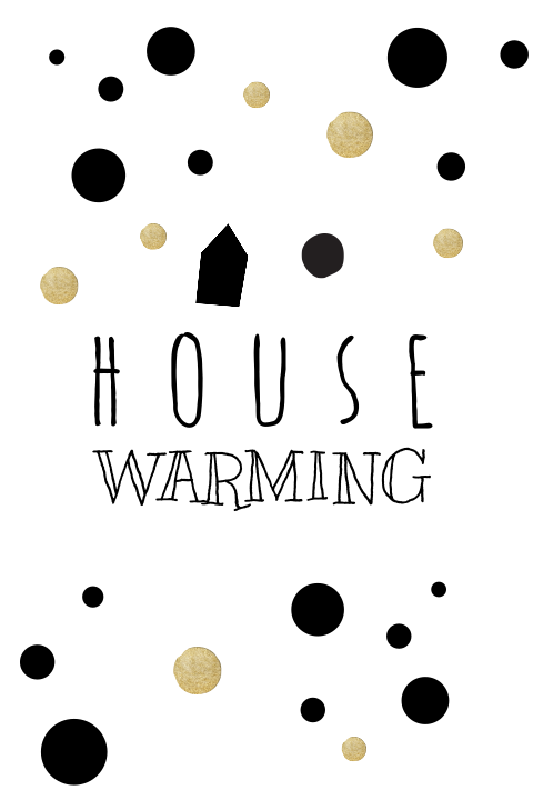 Moderne uitnodiging samenwonen house warming