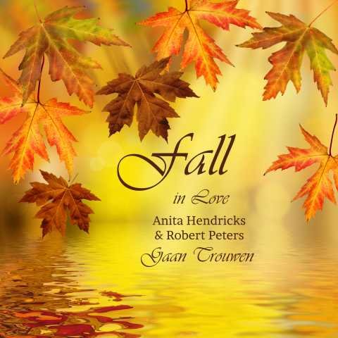 Trouwkaart herfst thema met herfstbladeren