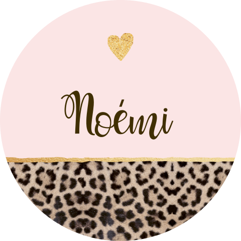 Sluitsticker geboorte meisje met panterprint