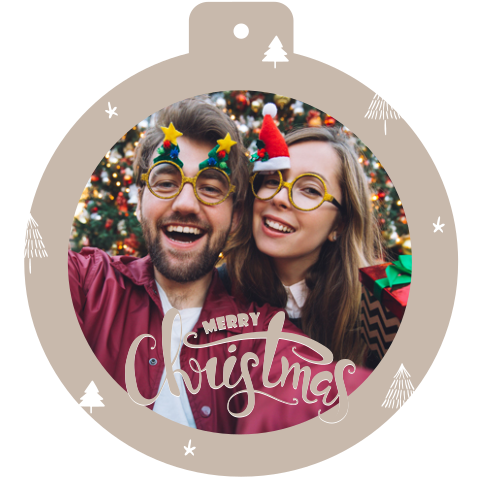 Hippe kerstbal kerstkaart met foto