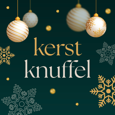 Kerstkaart met gouden versiering binnenkant ruimte voor foto