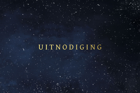Uitnodiging feestje velvet look donkerblauw