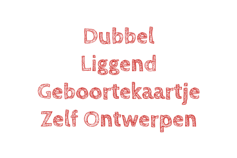 Blanco dubbel geboortekaartje met vouw links