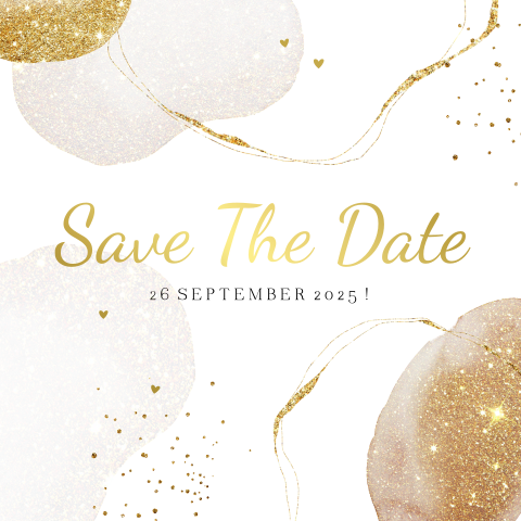 Save the date uitnodiging geometrische vormen