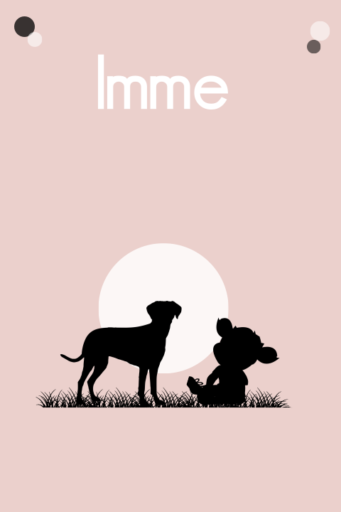 Geboortekaartje met een hond voor een meisje