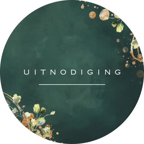 Sluitsticker groen met bloemen uitnodiging
