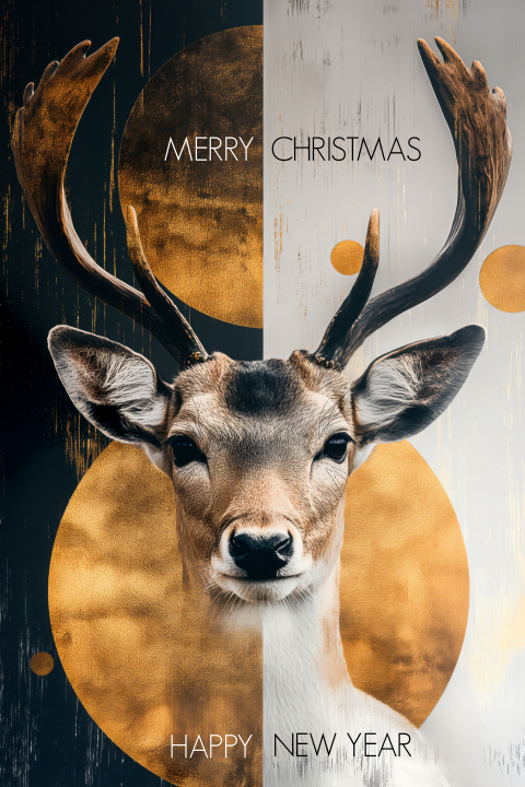 Zakelijke Kerstkaart Hert kunstwerk