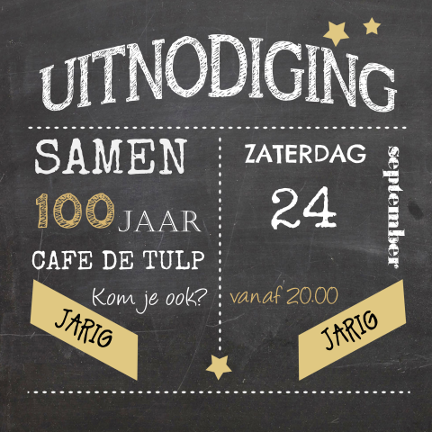 Dubbel feest samen 100 uitnodigingskaart voor een feestje