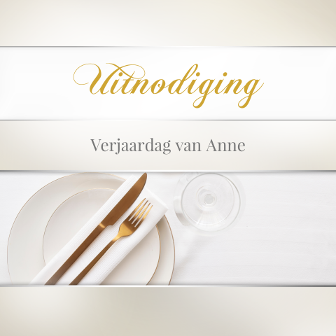 Klassieke uitnodiging verjaardag voor een diner