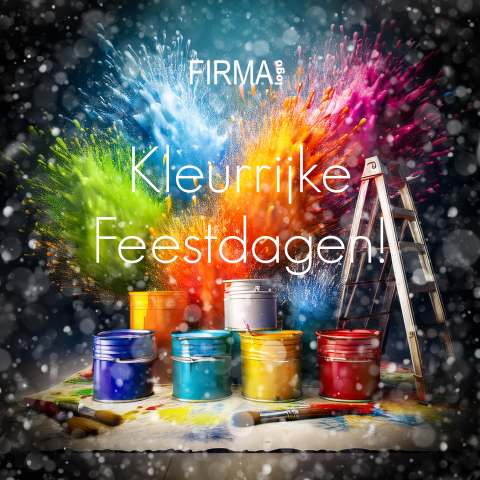 Zakelijke kerstkaart verfexplosie