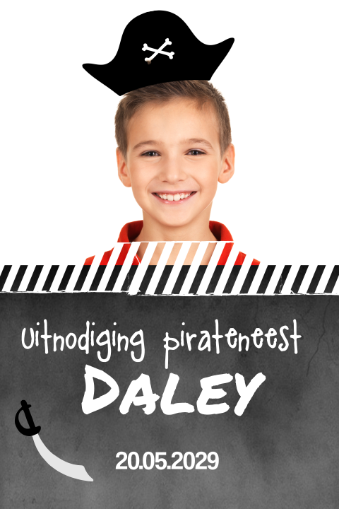 Uitnodiging kinderfeestje voor een piratenfeest