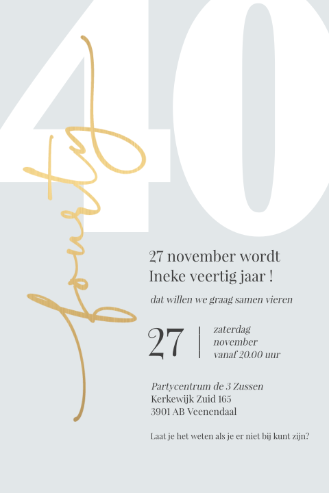 Uitnodiging verjaardag 40 jaar typografie