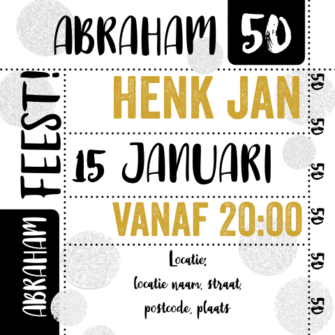 Uitnodiging verjaardag confetti 50 jaar