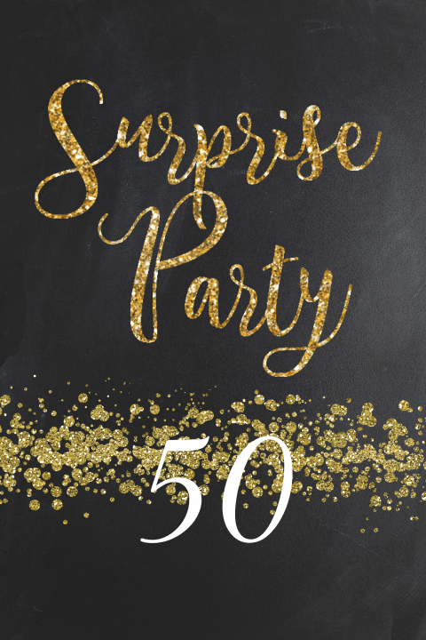Surprise party uitnodiging feestje 50 jaar